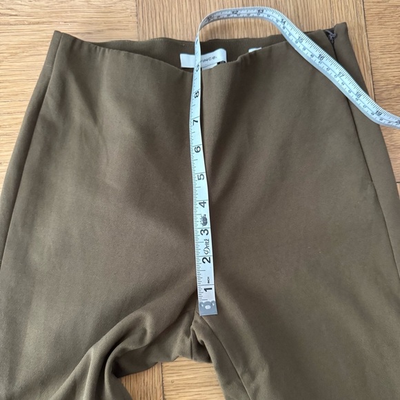 Vince XS High-Rise Stretch Flare Crop Pants Olive Night Green Work Career - Picture 10 of 12